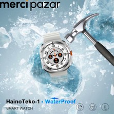 MerciTech Haino Teko Germany 1 Waterproof Watch 10 Serisi Amoled Ekran Su Geçirmez 3 Kordonlu Akıllı Saat