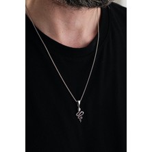 TMT Silver Gümüş Yılan Figürlü Erkek Kolye