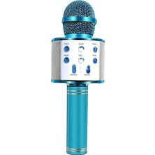 Karaoke Mikrofon Dahili Hoparlörlü USB Flash Tf Kart Destekli Ses Değiştirme Efektli Çocuk Mikrofonu