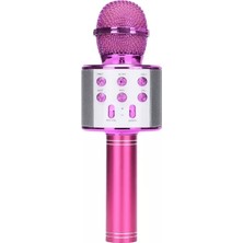 Karaoke Mikrofon Dahili Hoparlörlü USB Flash Tf Kart Destekli Ses Değiştirme Efektli Çocuk Mikrofonu