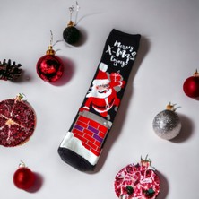 Sembol Yılbaşı Temalı Uzun Havlu Çorap Christmas Yeni Yıl