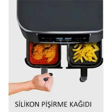 Vekorr 1 Adet Silikon Yanmaz Air Fryer Delikli Pişirme Kağıt