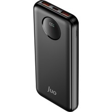 Juo 10000MAH 22.5W Dijital LED Ekranlı Taşınabilir Hızlı Şarj Cihazı Powerbank Siyah