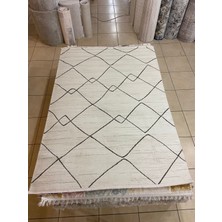 Karmen Halı Karmen Halı Karmen Halı H01876 Cizgili Salon Halısı ( 160X230) -Krem