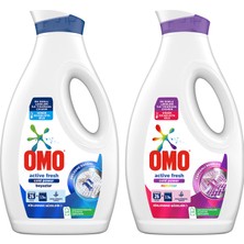 Omo Sıvı Deterjan Active Fresh Beyazlar 1690 ml X1 + Omo Sıvı Deterjan Renkliler 1690 ml X1