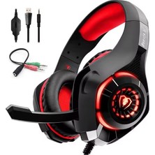 Oyuncu Kulaklık 3.5 mm USB Kablolu Kafa Kulaklıklar Mikrofonlu LED Işık Gamer