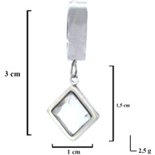 Ferizz 316L Çelik Kare Zirkon Taşlı Şık Küpe UNK-583