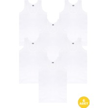 Cnt Erkek Çocuk Ribana %100 Pamuk Beyaz Premium Atlet 6'lı Paket