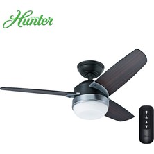 HUNTER FAN - Nova Mat Siyah - 107 Cm. Uzaktan Kumandalı Aydınlatmalı Tavan Vantilatörü