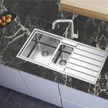 Mutfak Tezgah Üstü Kendinden Yapışkanlı Folyo Kaplama Mermer Desen 70 cm  x 100 cm  Laminasyonlu