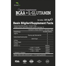 Maxiliv Sports BCAA + L-Glutamin 337,5g Karpuz Aromalı Sporcu Gıdası | Amino Asit Tozu |30 Porsiyon