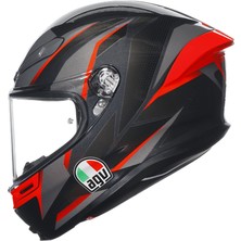 Agv K6 S Slashcut Siyah Gri Kırmızı Kapalı Kask