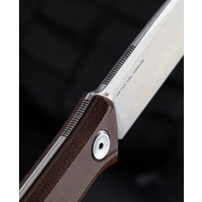 Bestech Hedron BFK02D Kahverengi Kanvas Micarta Sap 3.76'' D2 Bıçak