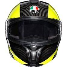 Agv Sportmodular Multi Plk Carbon Yellow Çene Açılır Kask