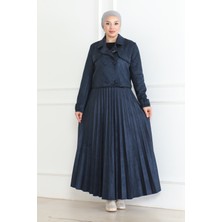 Ceketli Süet Takım & Lacivert