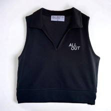 All Out Activewear Kadın Spor Üst Crop Polo Polyester