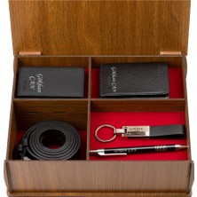 Grande 1414  Deri Erkek Cüzdan & Kartlık ve Kemer Seti