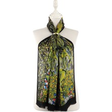 Yeşil Ayçiçeği Ipek Tablo Fular