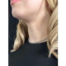 Oval Model Choker Çelik Zincir Kolye | Choker Serisi