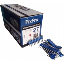 Fixpro FXP100 Havalı Beton Çivi Çakma Tabancası + Fixpro 27 mm Beton Metal - Beton Tab. Çivisi 20.000 Adet Çivi - Gaz Hariç