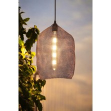 Ocean Point El Yapımı Siyah Metal Tel Avize Modern Şık Tavan Aydınlatma Tasarımı Salon Oturma Odası Hol (40 cm ) Oceanpoint