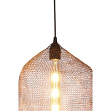 Ocean Point El Yapımı Siyah Metal Tel Avize Modern Şık Tavan Aydınlatma Tasarımı Salon Oturma Odası Hol (40 cm ) Oceanpoint