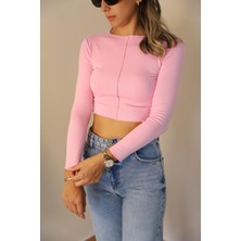Pembe Zr Dikişli Bluz