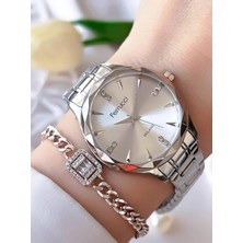 Ferrucci Kadın Kol Saati+Bileklik Özel Seri Çelik Kordon Kararma Renk Atma Yapmaz Bilekte.f.07.02