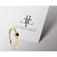 Siyah Pırlantalı Halka Piercing Küpe, 12 mm , 1.2 Mm, 14K Sarı-Beyaz-Kırmızı Altın | LE00001B