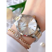 Ferrucci Kadın Kol Saati+Bileklik Özel Seri Çelik Kordon Kararma Renk Atma Yapmaz Bilekte.f.07.05