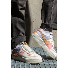 Nike Air Force 1 Shadow Phantom Yürüyüş Ayakkabısı Beyaz Pembe Swoosh