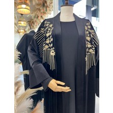 Nakışlı Abaya Standart - Siyah