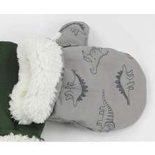 Petityu Gri Dino Ici Pufudik Sicak Tutan Yumusacik Su Gecirmez Eldiven 22LBDINOPUFELDIVENGRI