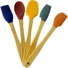 Damalı Emaye Sos Tavası 14 cm ve Silikon Spatula Set