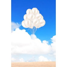 VibeHome 10'lu Beyaz Metalik Renkte Balon - Doğum Günü Parti ve Eğlenceli Etkinlikler Için