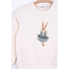 Nk Kız Çocuk Tavşanlı Sweatshirt 4-8 Yaş Yeşil