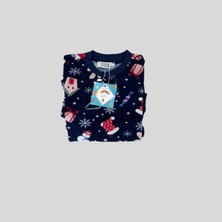 Kiddle Style Yılbaşı Temalı Unisex Lacivert Bebek Pijama Takımı