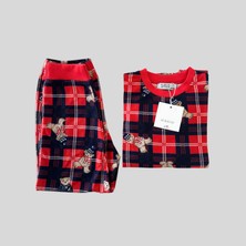 Yılbaşı Temalı Unisex Kırmızı Bebek Pijama Takımı