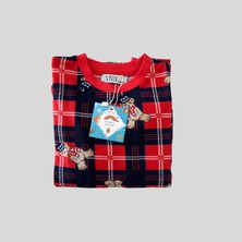 Yılbaşı Temalı Unisex Kırmızı Bebek Pijama Takımı