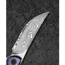 Bestech Sambac BT2402F 3.62'' Damascus (Şam Çelik ) Bıçak  Titanyum Timascus Kakma Çakı