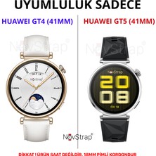 Novstrap Huawei Watch Gt4 41MM Gt5 41MM ile Uyumlu Kordon (18MM Pimli) Lansman Prizma Silikon Kayış
