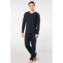 Cacharel Erkek Uzun Kollu Modal Pijama Takım 2237/LACIVERT