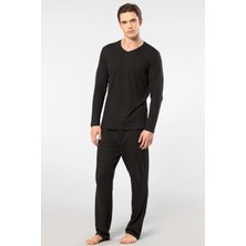 Cacharel Erkek Uzun Kollu Modal Pijama Takımı 2237/SIYAH