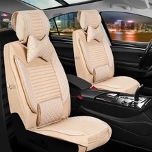 AG Store Ford Focus 2 Uyumlu Yarı Deri Oto Koltuk Kılıfı Ön/Arka Set Prime Model Bej