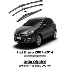 RBW Fiat Bravo 2007-2014 Ön ve Arka Muz Silecek Takımı