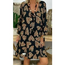 Mary Store Kadın Uzun Kollu V Yaka Uzun Kol Mikro Midi Boy Elbise