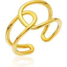 Bonnjerra Jewellery Altın Kaplama Ayarlanabilir Düğüm Yüzük