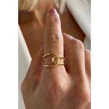 Bonnjerra Jewellery Altın Kaplama Ayarlanabilir Düğüm Yüzük