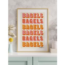 Hayat Dekor Retro Bagel Tipografi Poster-Çerçeveli TABLO-CT-1-036