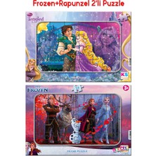 Elsa Frozen ve Rapunzel Tangled 2'li Puzzle/yapboz